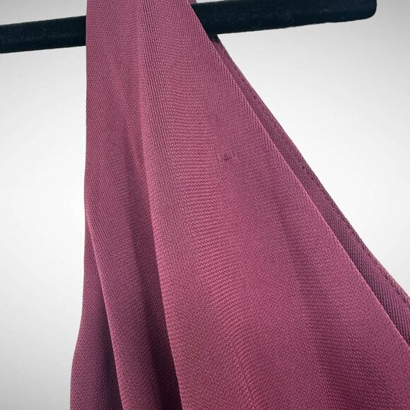 Cinq a Sept Lacey Ruched Dark Fig Crepe Midi Dress Size 6 Sleeveless Simple - Picture 10 of 12